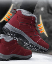 Load image into Gallery viewer, Winter Womens Mens Boots Plush Leather Waterproof Climbing Hunting Shoes Unisex Lace-up Outdoor Warm Hiking Boot Warm Ankle Cushionable Non-Slip Fashion Booties For Outdoor Walking
