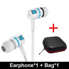 Load image into Gallery viewer, Wired in-Ear Headphones With Tangle-Free Cord Noise Isolating Bass Driven Sound Metal Earphones Carry Case Ear Bud Tips In-ear Earphone  Super Bass Sound Sport Headset With Mic for Phones Ear Phone For Women 3.5mm
