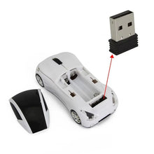 Load image into Gallery viewer, Wireless Black Sports Car USB Mouse Design Computer 1600 DPI Mouse Mini Ergonomic Gaming Mouse For Laptop And Computer 2.4Ghz
