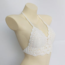 Load image into Gallery viewer, Woman Bikini Top Crochet Knit Separate Female Women Comfortable Beach Crochet Crop Summer Halter Tank Top Beach Knit  Bra Beachwear Plus Size Bathing Suits Summer Beach Crochet Crop Tank Top
