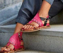 Load image into Gallery viewer, Woman Sandals Flat Casual Summer Sandals Women's Fashion Flip Flops Elegant Sandals Artificial Leather Platform Shoes Fashion Slides Ladies Lightweight Athletic Yoga Mat Sandals Slip On Thick Cushion Slippers Sandals
