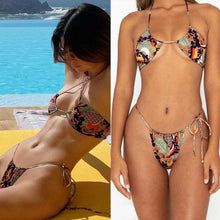 Load image into Gallery viewer, Women Bikini Set Solid Color Swimsuit Women Two Piece Swimsuit Swimwear Halter String Triangle Bikini Sets Women Hollow Out Bikinis String Swimwear Women Adjustable Bathing Suit
