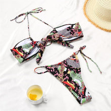 Load image into Gallery viewer, Women Bikini Set Solid Color Swimsuit Women Two Piece Swimsuit Swimwear Halter String Triangle Bikini Sets Women Hollow Out Bikinis String Swimwear Women Adjustable Bathing Suit
