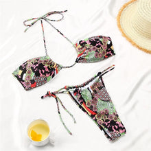 Load image into Gallery viewer, Women Bikini Set Solid Color Swimsuit Women Two Piece Swimsuit Swimwear Halter String Triangle Bikini Sets Women Hollow Out Bikinis String Swimwear Women Adjustable Bathing Suit
