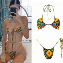 Load image into Gallery viewer, Women Bikini Set Solid Color Swimsuit Women Two Piece Swimsuit Swimwear Halter String Triangle Bikini Sets Women Hollow Out Bikinis String Swimwear Women Adjustable Bathing Suit

