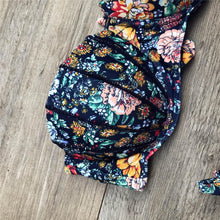 Load image into Gallery viewer, Women Bikini Swimsuit Bandage Floral Print Swimwear Split Bathing Suit Swimsuit Women Two 2 Piece Split Swimsuit  Bandage  Bikini Sets Halter Tops Bottoms Strapless Swimwear
