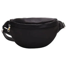 Load image into Gallery viewer, Women Black PU Leather Chest Luxurious Bags Fashionable Crossbody Waist Purse Unisex Fanny Bag Modern Traveling Bag

