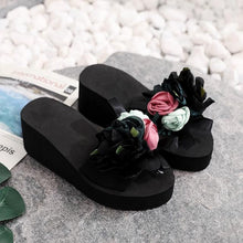 Load image into Gallery viewer, Women Bow Summer Sandals Slipper Indoor Outdoor Flip-flops Beach Shoes New Fashion Casual Flower Slipper High Heeled Bow-Knot Platform Flip Flops Beach Sandals Fashion Summer Slippers
