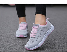 Load image into Gallery viewer, Women Casual Fashion Breathable Walking Mesh Flat Shoes White Sneakers Summer New Fashion Women's Vulcanized Running Sneakers Walking Tennis Shoes
