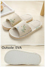 Load image into Gallery viewer, Women Casual Floral Indoor Home Slippers Flower Soft Slippers Spring Autumn Flip Flops Slides Slippers Cozy Casual Footwear Cloth Slippers Open Toe Low-Top Flat Slipper Indoor House Slippers
