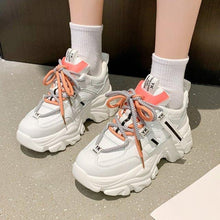Load image into Gallery viewer, Women Chunky Sneakers Casual Vulcanized Woman High Platform Sneakers Lace Up White Sneakers White Shoes Autumn Winter Fashion Platform High Quality Sneakers
