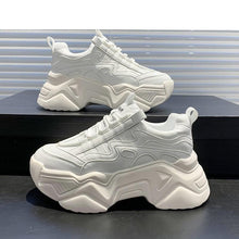 Load image into Gallery viewer, Women Chunky Sneakers Casual Vulcanized Woman High Platform Sneakers Lace Up White Sneakers White Shoes Autumn Winter Fashion Platform High Quality Sneakers
