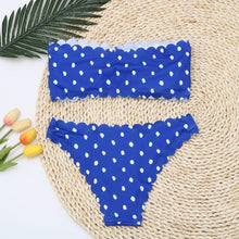 Load image into Gallery viewer, Women Dot Bikini Women Two Piece Swimsuit Women's Bikini Set Swimsuit Micro Strapless 2 Piece Bathing Suit Tie Side Bikini Bottoms Push Up Swimwear Bathing Suit Beach Wear Swimming Suit

