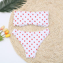 Load image into Gallery viewer, Women Dot Bikini Women Two Piece Swimsuit Women's Bikini Set Swimsuit Micro Strapless 2 Piece Bathing Suit Tie Side Bikini Bottoms Push Up Swimwear Bathing Suit Beach Wear Swimming Suit
