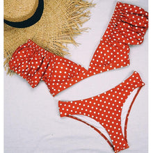 Load image into Gallery viewer, Women Dot Bikini Women Two Piece Swimsuit Women's Bikini Set Swimsuit Micro Strapless 2 Piece Bathing Suit Tie Side Bikini Bottoms Push Up Swimwear Bathing Suit Beach Wear Swimming Suit
