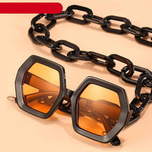 Load image into Gallery viewer, Women Elegant Design Sunglasses Stylish Fashionable Square Shape Sunglasses For Women Latest Unique Chain Style Sun Glasses For Female New Different Shades Large Frame Eyewear
