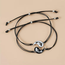 Load image into Gallery viewer, Women Fish Bracelet Black White Friendship Couple Bracelet Unisex Distance Matching Bracelets Handmade Friendship Gifts For Best Friend Couples Adjustable String Bracelets For Women
