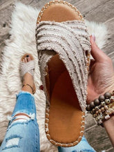 Load image into Gallery viewer, Women Flat Flip Flops New Open Toe Summer Beach Shoes Casual Slides Cross Design Sandals Knotted Flat Footbed Sandals For Ladies Open Toe Casual Summer Slide Sandals
