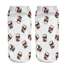 Load image into Gallery viewer, Women Funny Cute 3D Print Foods White Nutella Character Socks Unisex Happy Breathable Cotton Cartoon Donuts Biscuit Dessert Gift Socks For Men And Women
