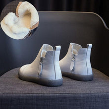 Load image into Gallery viewer, Women Genuine Leather Ankle Boots Warm Fur Waterproof Slip On Super Comfortable Booties Autumn Winter Shoes Keep Warm Anti-Slip Soft Sole Warm Fur Lined Winter Ankle Booties
