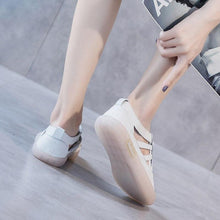 Load image into Gallery viewer, Women Genuine Leather Sneakers Summer White Lacing Flat Woman Casual mfortable Casual Everyday Walking Fashion Outdoor Sneakers
