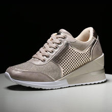 Load image into Gallery viewer, Women Height Increasing Walking Jogging Sneakers Gold Silver Sport Running Women's Lightweight Casual Everyday Walking Fashion High Heels Comfortable Sneakers
