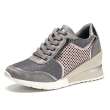 Load image into Gallery viewer, Women Height Increasing Walking Jogging Sneakers Gold Silver Sport Running Women's Lightweight Casual Everyday Walking Fashion High Heels Comfortable Sneakers
