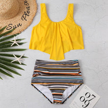 Load image into Gallery viewer, Women High Waist Bikini Plus Size Swimwear Summer Swimsuit Beach Bathing Suit Ruffle Bikini  Floral Printed Ruffle High Waist Bikini Set Women's Tummy Control Bathing Suit Swimsuit Flounce Peplum
