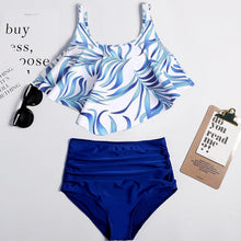 Load image into Gallery viewer, Women High Waist Bikini Plus Size Swimwear Summer Swimsuit Beach Bathing Suit Ruffle Bikini  Floral Printed Ruffle High Waist Bikini Set Women's Tummy Control Bathing Suit Swimsuit Flounce Peplum
