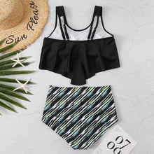Load image into Gallery viewer, Women High Waist Bikini Plus Size Swimwear Summer Swimsuit Beach Bathing Suit Ruffle Bikini  Floral Printed Ruffle High Waist Bikini Set Women's Tummy Control Bathing Suit Swimsuit Flounce Peplum

