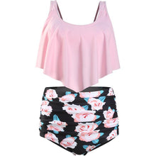 Load image into Gallery viewer, Women High Waist Bikini Plus Size Swimwear Summer Swimsuit Beach Bathing Suit Ruffle Bikini  Floral Printed Ruffle High Waist Bikini Set Women's Tummy Control Bathing Suit Swimsuit Flounce Peplum
