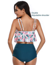 Load image into Gallery viewer, Women High Waist Bikini Plus Size Swimwear Summer Swimsuit Beach Bathing Suit Ruffle Bikini  Floral Printed Ruffle High Waist Bikini Set Women's Tummy Control Bathing Suit Swimsuit Flounce Peplum
