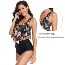 Load image into Gallery viewer, Women High Waist Bikini Plus Size Swimwear Summer Swimsuit Beach Bathing Suit Ruffle Bikini  Floral Printed Ruffle High Waist Bikini Set Women's Tummy Control Bathing Suit Swimsuit Flounce Peplum
