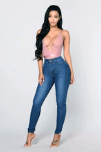 Load image into Gallery viewer, Women High Waist Stretch Hip Lift Denim Skinny Pants Jeans Full Length Sexy Slim Bleachded Solid Color Pants
