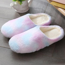 Load image into Gallery viewer, Women Indoor Slippers Warm Plush Home Slipper Autumn Winter Woman House Flat Floor Soft Slipper Silent Slides Plush Fleece Insole Fluffy Slippers For Indoor Home Bedroom
