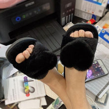 Load image into Gallery viewer, Women Indoor Warm Home Slippers Bedroom Cute Heart Pattern Non-slip Soft Comfort Plush House Heart Slippers Women Cute Fluffy Soft Sole Plush For House Indoor Outdoor Memory Foam Open Toe Slippers
