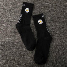 Load image into Gallery viewer, Women Korea Funny Socks Long Socks Black Cool Socks Harajuku GD Hip Hop Cotton Skateboard Socks Men New Trend Daisy Socks Men
