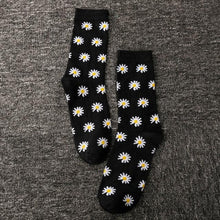 Load image into Gallery viewer, Women Korea Funny Socks Long Socks Black Cool Socks Harajuku GD Hip Hop Cotton Skateboard Socks Men New Trend Daisy Socks Men
