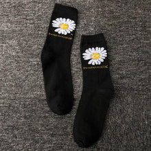 Load image into Gallery viewer, Women Korea Funny Socks Long Socks Black Cool Socks Harajuku GD Hip Hop Cotton Skateboard Socks Men New Trend Daisy Socks Men
