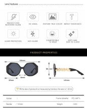 Load image into Gallery viewer, Women Large Hexagon Inspired Sunglasses Fashionable Big Frame &amp; Polygonal Ladies Sunglasses Classic Retro Shape Street Shooting Sunglasses For Men And Women Sunglasses
