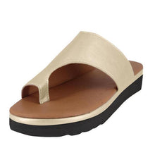 Load image into Gallery viewer, Women Leather Shoes Comfy Platform Flat Sole Ladies Casual Soft Big Toe Foot Sandal Walking Strappy Slides Sandals Open Toe Summer Shoes With Arch Support
