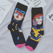 Load image into Gallery viewer, Women Long Sock Cartoon Print Creative Fashion Personalized Novelty Men Women Socks Winter Warm Comfortable Cotton Socks Running Cycling Socks For Men And Women
