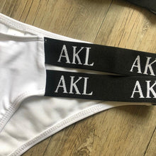 Load image into Gallery viewer, Women Luxury Black White Swimwear Women's Swimming Suit Push Up Bikini  Lace Up Bikinis Women Swimsuit Women's Bathing Suits Push Up Halter Bandage Bikini Letter Printing Mini Summer Bikini Set
