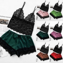 Load image into Gallery viewer, Women Luxury Bra Set Ladies Lingerie Set 2 Pieces Lace Bra And Panty Sets Strappy Lace Lingerie Set Lace Comfortable Polyester Sleepwear Underwear Tops Sets Lightweight Comfortable Design
