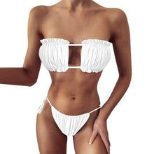 Load image into Gallery viewer, Women Luxury Leopard High Waist Bikini  Swimsuit Women's Push Up Bra Tie Side Cutout Bikini Set High Cut Padded Solid Bating Suit Swimwear Female Bikini Set Bathing Suit
