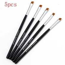 Load image into Gallery viewer, Women Makeup Brush 5Pcs Professional Black Eyebrow Inclined Flat Angled Brush Makeup Tool Wooden Pole Eyeliner Eyeshadow Women Cosmetic
