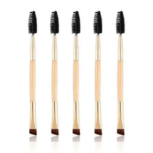 Load image into Gallery viewer, Women Makeup Brush 5Pcs Professional Black Eyebrow Inclined Flat Angled Brush Makeup Tool Wooden Pole Eyeliner Eyeshadow Women Cosmetic

