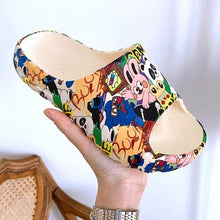 Load image into Gallery viewer, Women Men Summer Slippers Beach Slides Sandals Cartoon Flip Flops Thick Soled Boys Girls Couples Bathroom Shoes Non-Slip Quick Drying Soft Massage Slides Comfortable Lightweight Open Toe Pool Spa Sandals

