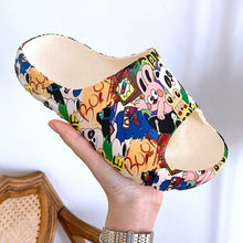 Load image into Gallery viewer, Women Men Summer Slippers Beach Slides Sandals Cartoon Flip Flops Thick Soled Boys Girls Couples Bathroom Shoes Non-Slip Quick Drying Soft Massage Slides Comfortable Lightweight Open Toe Pool Spa Sandals
