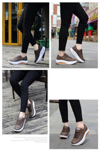 Load image into Gallery viewer, Women Modern Sneakers Height Increasing Flatform Lace-up Walking Leather Sneakers Fashion Breathble Vulcanized Shoes Women Casual Sport Sneakers
